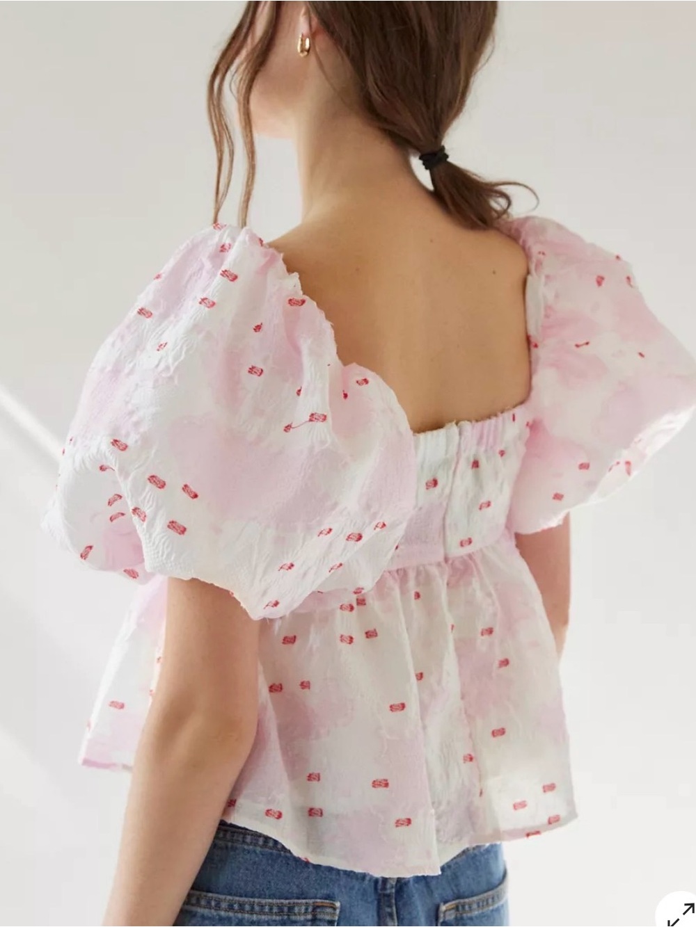 DREAM Sister Jane Venus Coral Jacquard Blouse Medium